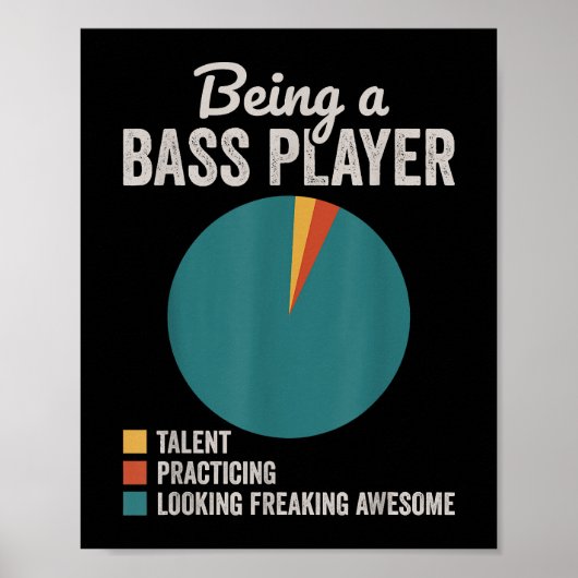 Als Bassist Musiker Funny Bass Gitarrist Poster (Vorne)