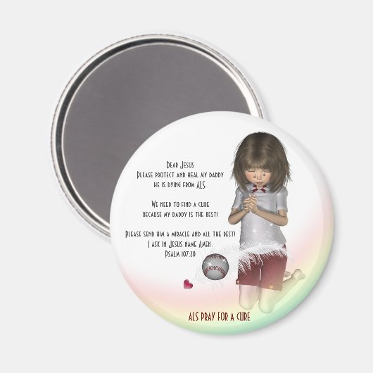 ALS Betet für ein Heilmittel Magnet (Vorderseite/Rückseite)