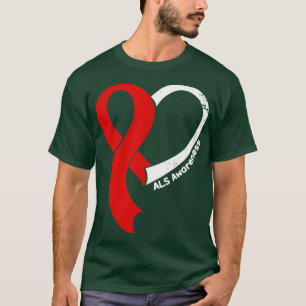ALS-Bewusstsein Hople Love Herz-Schleife Glücklich T-Shirt