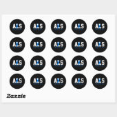 Als Blue Ribbon als Awareness Geschenk Runder Aufkleber (Blatt)