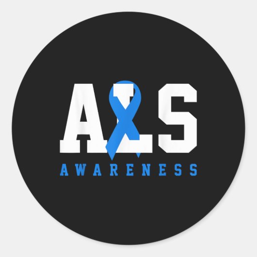 Als Blue Ribbon als Awareness Geschenk Runder Aufkleber (Vorderseite)