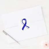 ALS Blue White Ribbon 3 Runder Aufkleber (Umschlag)