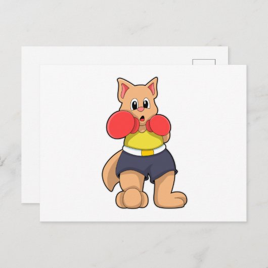 Als Boxer beim Boxen Postkarte (Vorne/Hinten)