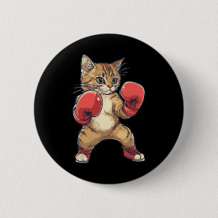Als Boxer verkleidete Katze Boxen Männer Frauen Ki Button