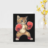 Als Boxer verkleidete Katze Boxen Männer Frauen Ki Karte (Gelbe Blume)