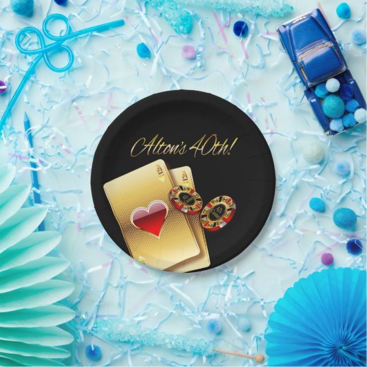 Al's Casino Style 40. Party FRAGTE 4 NAMEN IN CHIP Pappteller (Party)