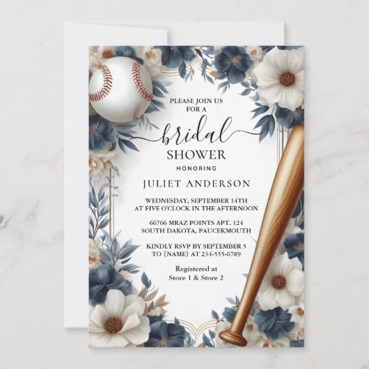 Als Champion Team Ball Field Baseball Brautparty Einladung (Vorderseite)