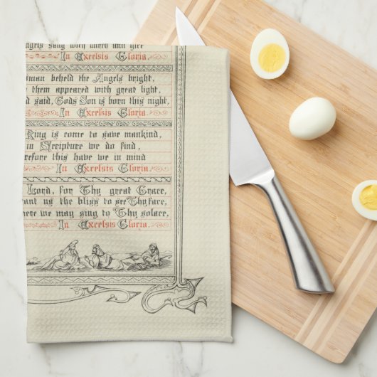 Als Christus Geboren war von Mary freiem mittelalt Geschirrtuch (Viertel Falte)