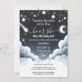 Als Cloud Twinkle Twinkle Little Star Gender Revea Einladung (Vorderseite)