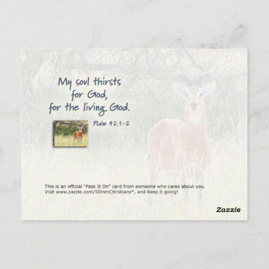 Als das Hirsch für das Wasser sprießt.. Postkarte (Rückseite)