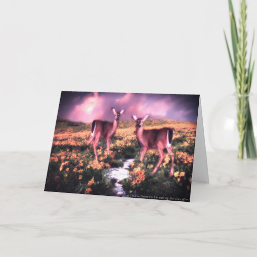 Als das Hirsch für die Wassergrüßkarte pflückt Karte (Vorderseite)