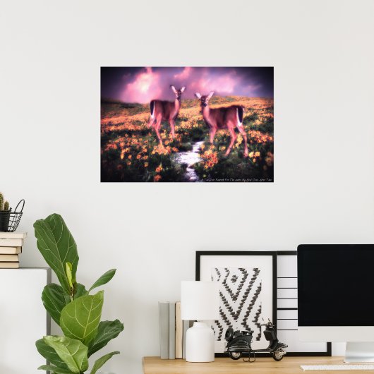 Als das Hirsch nach dem Wasser pflückt Poster (Heimbüro)