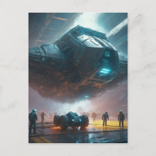 Als das Schiff in die Atmosphäre des Planeten eind Feiertagspostkarte