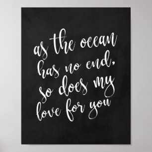 Als der Ozean kein Ende hat Strand-Hochzeit 8x10 S Poster