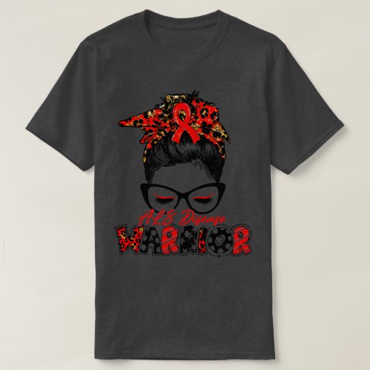 ALS Disease Awareness Warrior Frauen Glasse Messy T-Shirt (Design vorne)