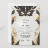 Als Dresscode Prom Kostümmasquerade Ball Hochzeit Einladung (Vorderseite)