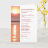 Als du zum ersten Mal in mein Leben gekommen bist. Karte (Gelbe Blume)