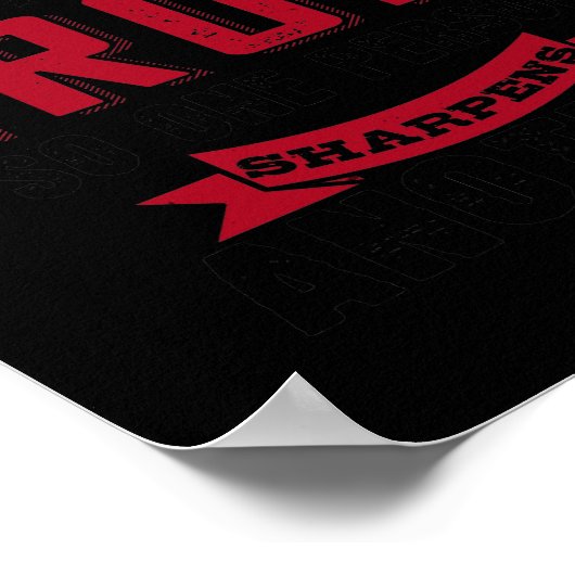 Als Eisen schärft Eisen, also eine Person Sharpens Poster (Ecke)