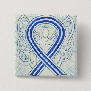 ALS Engel Awareness Ribbon Custom Art Button