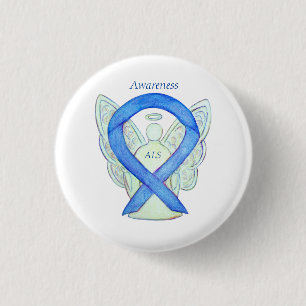 ALS Engel Awareness Ribbon Custom Art Button