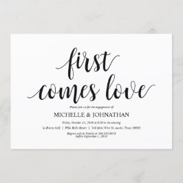 Als Erstes kommt Liebe, Engagement Partei lädt ein Einladung