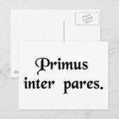 Als Erstes unter Gleichen. Postkarte (Vorne/Hinten)