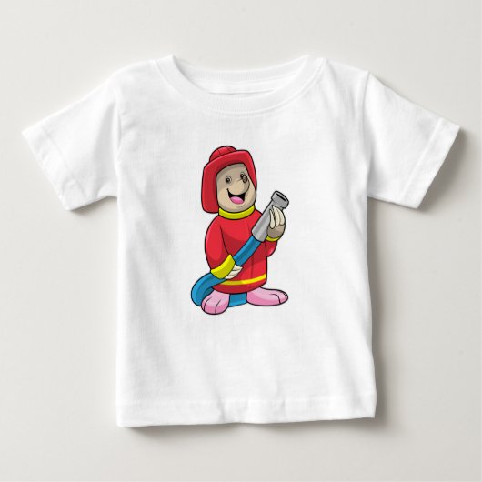 Als Feuerwehrmann mit Schlauch Baby T-shirt (Vorderseite)