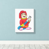 Als Feuerwehrmann mit Schlauch Leinwanddruck (Insitu (Holzboden))