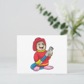 Als Feuerwehrmann mit Schlauch Postkarte (Stehend Vorderseite)