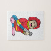 Als Feuerwehrmann mit Schlauch Puzzle (Horizontal)