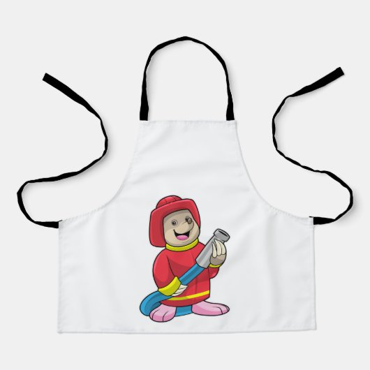 Als Feuerwehrmann mit Schlauch Schürze (Vorderseite)