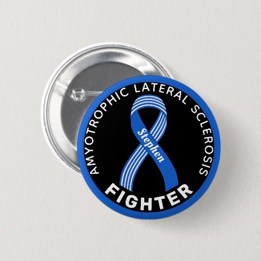 ALS Fighting Ribbon Black Button (Vorne & Hinten)