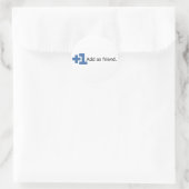 Als Freund hinzufügen - Plus eins Runder Aufkleber (Tasche)