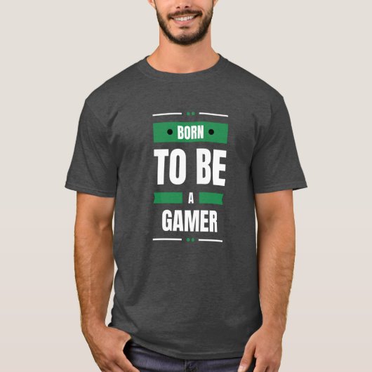 Als Gamer geboren – Dunkel T-Shirt (Vorderseite)