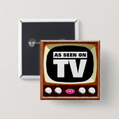Als gesehenes im Fernsehen - Retro Fernsehen Button (Vorne & Hinten)