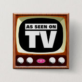 Als gesehenes im Fernsehen - Retro Fernsehen Button (Vorderseite)