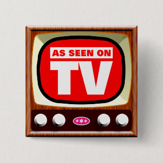 Als gesehenes im Fernsehen - Retro Fernsehen Button
