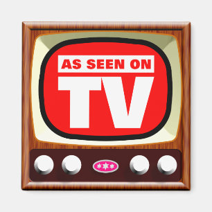 Als gesehenes im Fernsehen - Retro Fernsehen Magnet