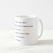 "Als Gott machte Mann " Kaffeetasse (VorderseiteRechts)