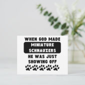 Als Gott Miniatur Schnauzers machte Postkarte (Stehend Vorderseite)