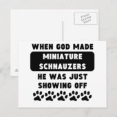 Als Gott Miniatur Schnauzers machte Postkarte (Vorne/Hinten)