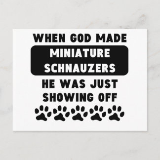 Als Gott Miniatur Schnauzers machte Postkarte
