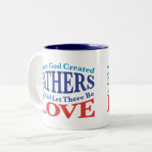 Als Gott Väter erschuf Zweifarbige Tasse (Vorderseite Links)