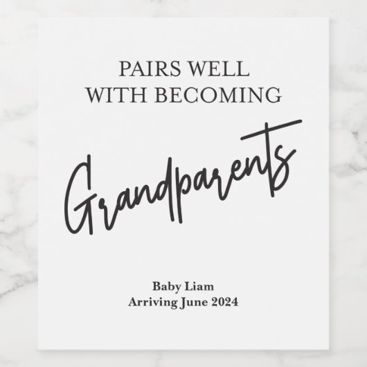 Als Großeltern Personalisierte Weinetiketten Weinetikett (Einzelnes Label)