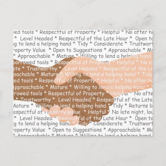 Als gute Nachbarin Postkarte (Vorderseite)