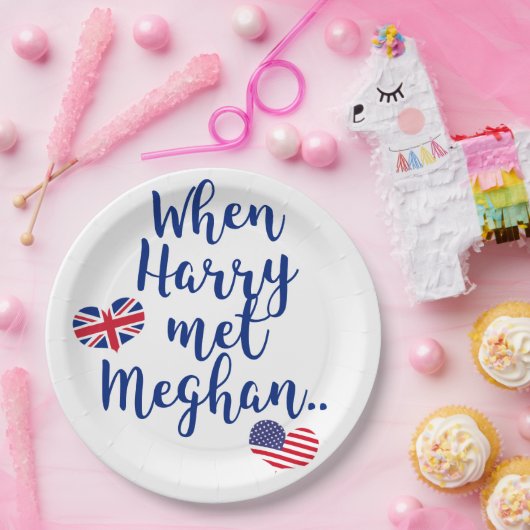 Als Harry Meghan traf | Fun Royal Wedding Pappteller (Party)