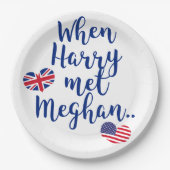 Als Harry Meghan traf | Fun Royal Wedding Pappteller (Vorderseite)
