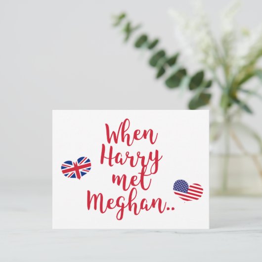 Als Harry Meghan traf | Fun Royal Wedding Postkarte (Stehend Vorderseite)