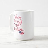 Als Harry Meghan traf | Königliche Hochzeit Kaffeetasse (Vorderseite Links)