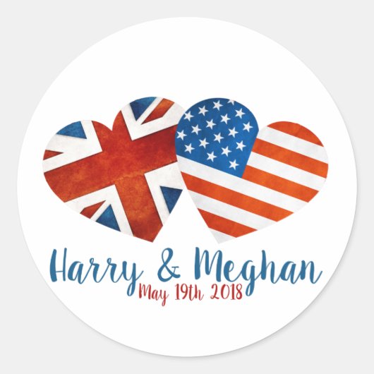Als Harry Meghan traf Runder Aufkleber (Vorderseite)